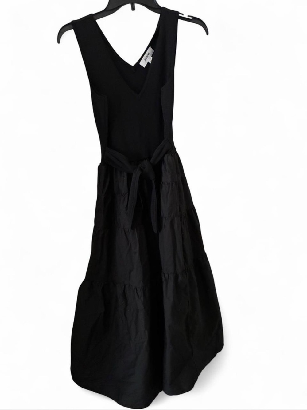 Jason Wu Black Sleeveless V-Neck Tie-Waist Maxi Dress
